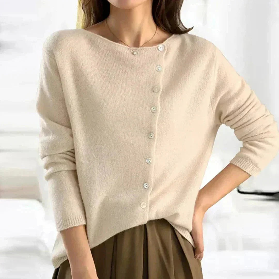 Cashmere Cardigan With Buttons In Solid Color For Women | Ideal for Everyday Wear