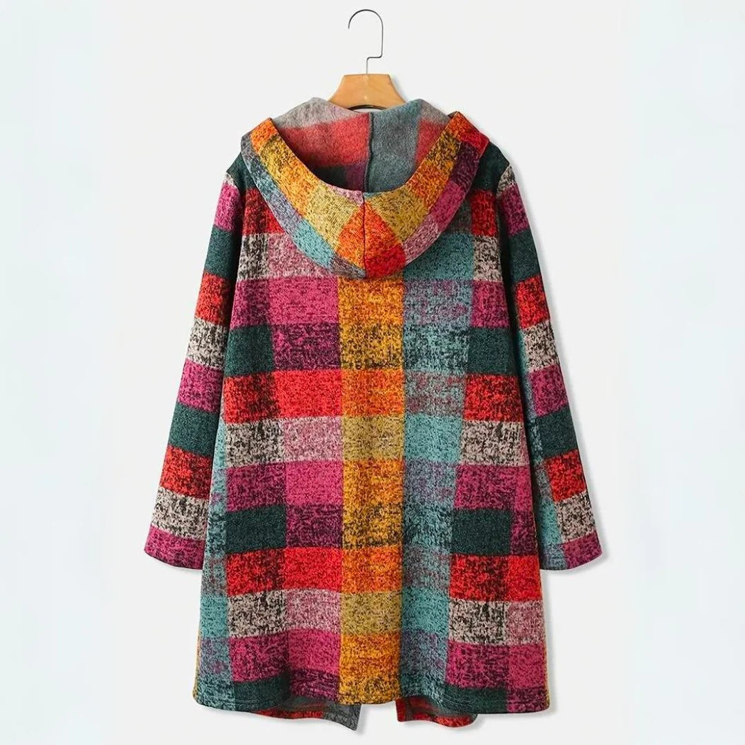 Warm And Colorful Cashmere Cardigan With Pockets And Hood For Women | Perfect for Casual Days