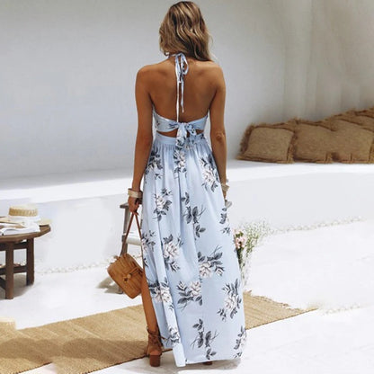 Casual Boho Dress With Floral Pattern And Open Back For Women | Perfect for Casual Days