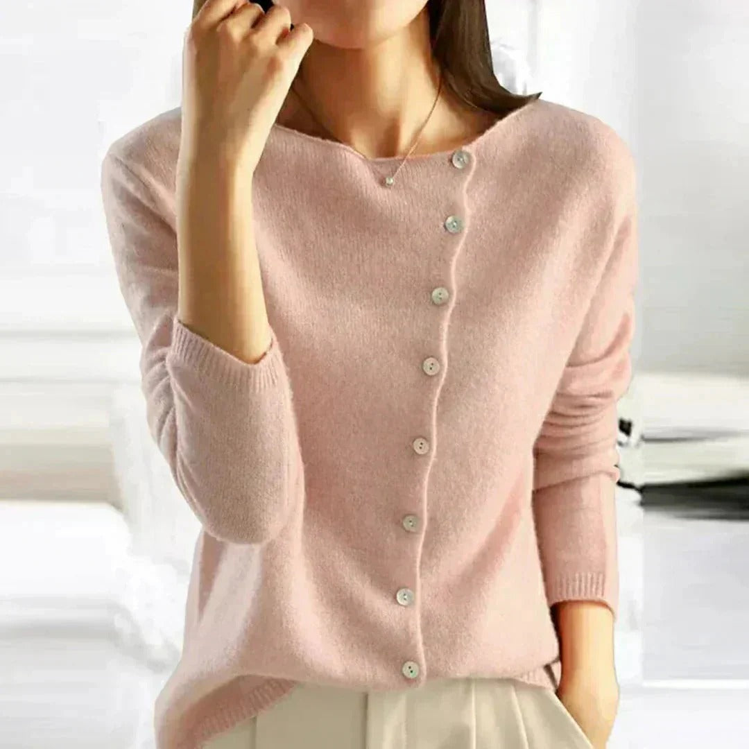 Cashmere Cardigan With Buttons In Solid Color For Women | Ideal for Everyday Wear