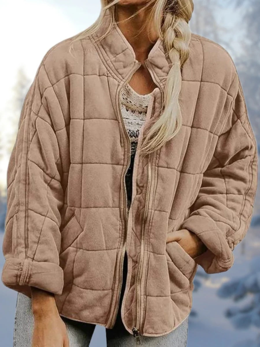 Women's Casual Zippered Warm Oversize Winter Jacket | Ideal for Winter