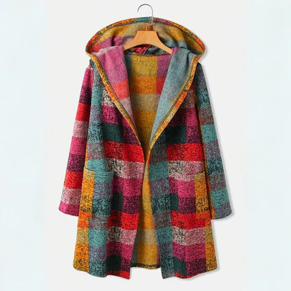 Warm And Colorful Cashmere Cardigan With Pockets And Hood For Women | Perfect for Casual Days